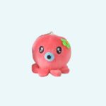 Cute octopus plush key ring red