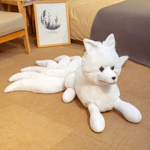 White soft furry fox plush Animal Plush Fox Material: COTTON