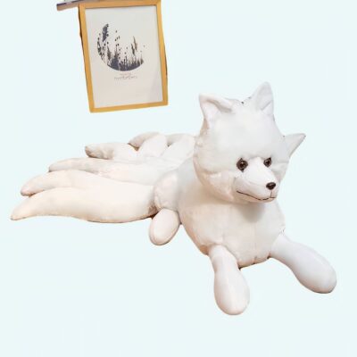 White soft furry fox plush Animal Plush Fox Material: COTTON