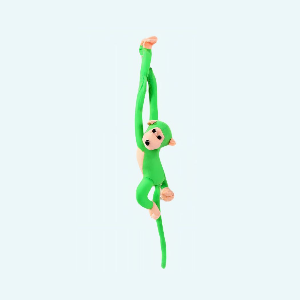 Monkey plush kawaii long tail green plush