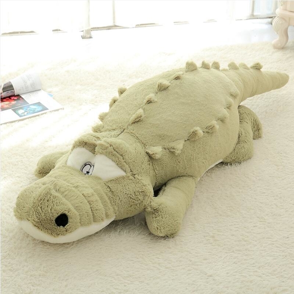 Crocodile Plush Pillow Green Crocodile Plush Animal Size: 90cm