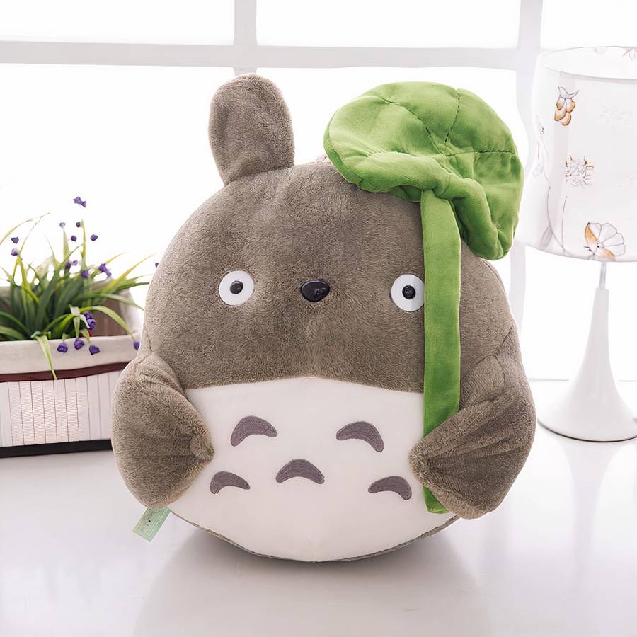 Plush Totoro lotus leaf Plush Totoro plush Manga Size: 30cm