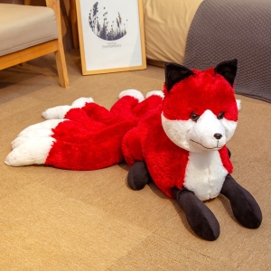Red soft furry fox plush animal plush a7796c561c033735a2eb6c: Orange