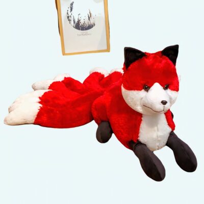 Red soft furry fox plush animal plush a7796c561c033735a2eb6c: Orange
