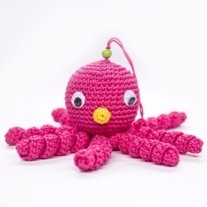 Soft yellow woven octopus plush for children Octopus Plush Knitted Plush Animals Material: Nylon