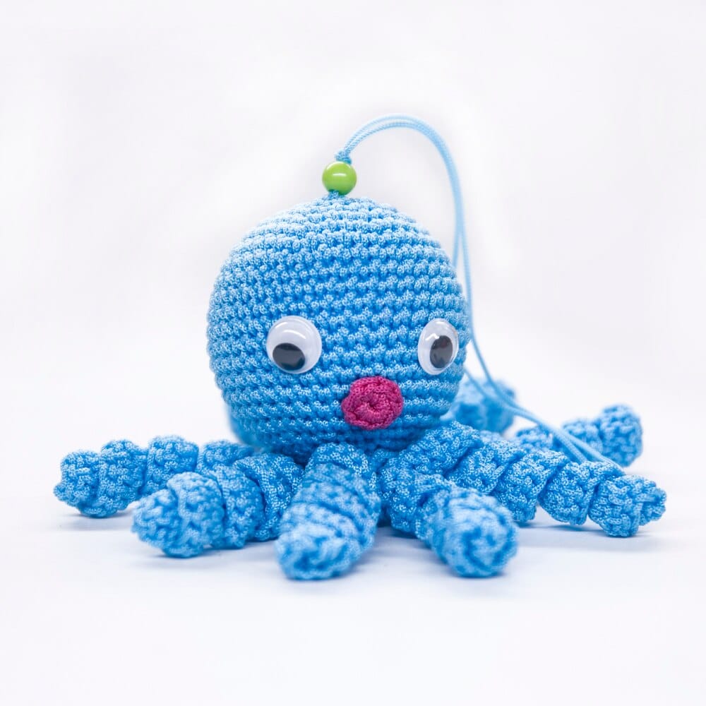 Soft blue woven octopus plush for children Octopus Plush Knitted Plush Animals Material: Nylon