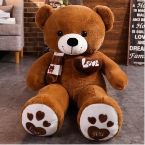 Brown plush bear full of love Plush Bear Plush Animals 87aa0330980ddad2f9e66f: 100cm|60cm|80cm