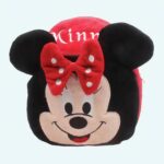 Minnie plush backpack on white background