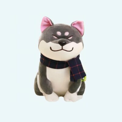 Cute Grey Dog Plush