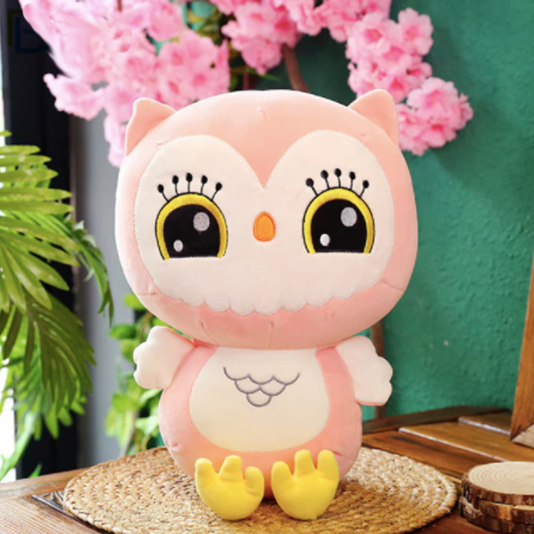 Kawaii Pink Plush Owl Plush Owl Plush Animals a7796c561c033735a2eb6c: Pink