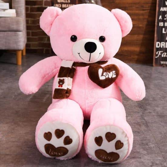 Pink plush bear full of love Plush Bear Plush Animals 87aa0330980ddad2f9e66f: 100cm|60cm|80cm