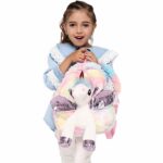 Silver Unicorn Backpack Plush Bag Material: Cotton