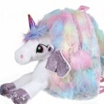 Silver Unicorn Backpack Plush Bag Material: Cotton