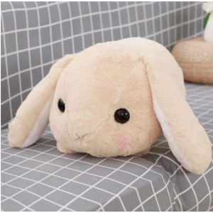 Beige plush rabbit lying down Plush Rabbit Animals Materials: Cotton