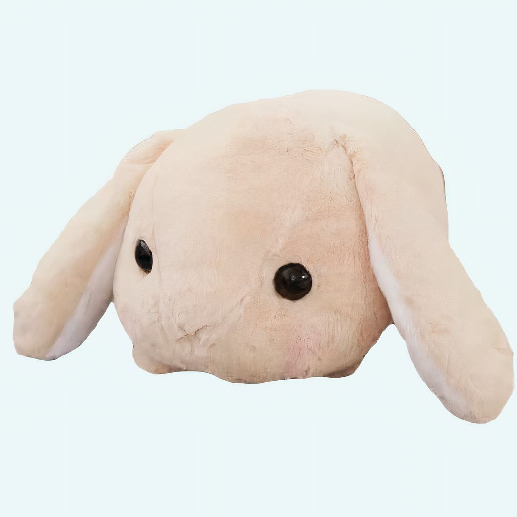 Beige plush rabbit lying down Plush Rabbit Animals Materials: Cotton