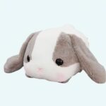 Plush rabbit grey lying plush Rabbit Plush Animals Materials: Cotton