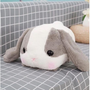 Plush rabbit grey lying plush Rabbit Plush Animals Materials: Cotton