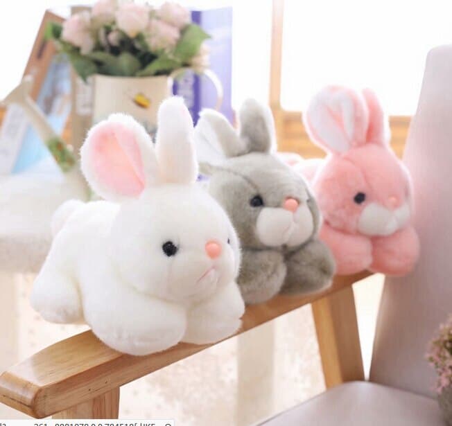 White soft plush rabbit Rabbit Plush Animals 87aa0330980ddad2f9e66f: 15 cm|20cm