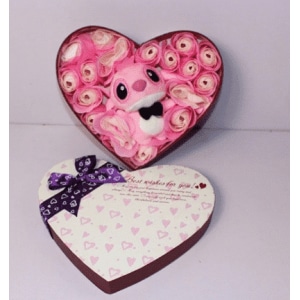 Housse de toilette - Décoration abattant wc Stitch Angel Love Heart pink  white - Sacs & Accessoires