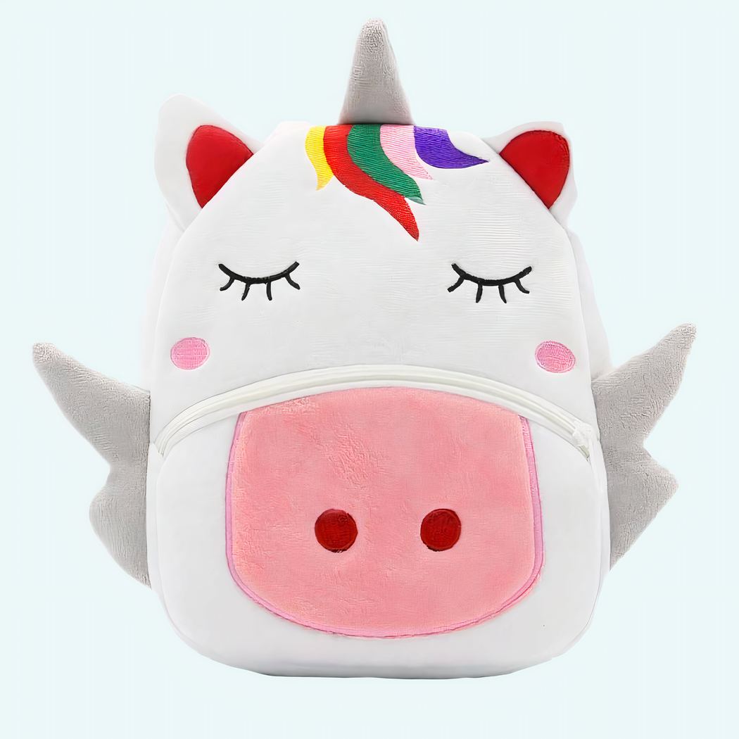 Blue Unicorn Backpack Plush Bag Material: Cotton