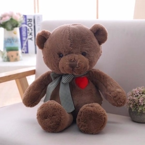 Brown heart plush bear Valentine's Day plush 87aa0330980ddad2f9e66f: 35cm|50 cm