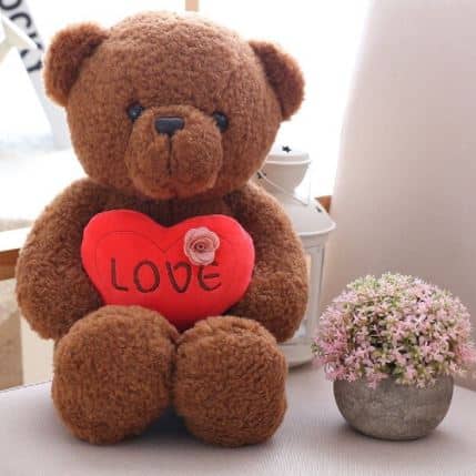 Brown Love Bear Plush Valentine's Day 87aa0330980ddad2f9e66f: 40cm|50 cm|60cm