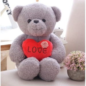 Love Bear Grey Plush Valentine's Day 87aa0330980ddad2f9e66f: 40cm|50cm|60cm