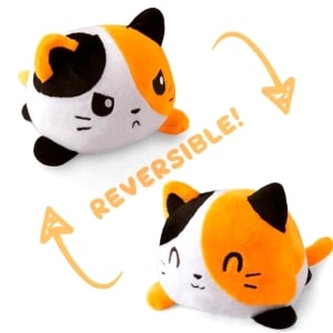 Orange Double-Sided Plush Cat, Soft Toy Cat Plush Animals a7796c561c033735a2eb6c: Black|Orange