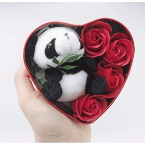 Panda plush red box Valentine's Day plush Material: Cotton