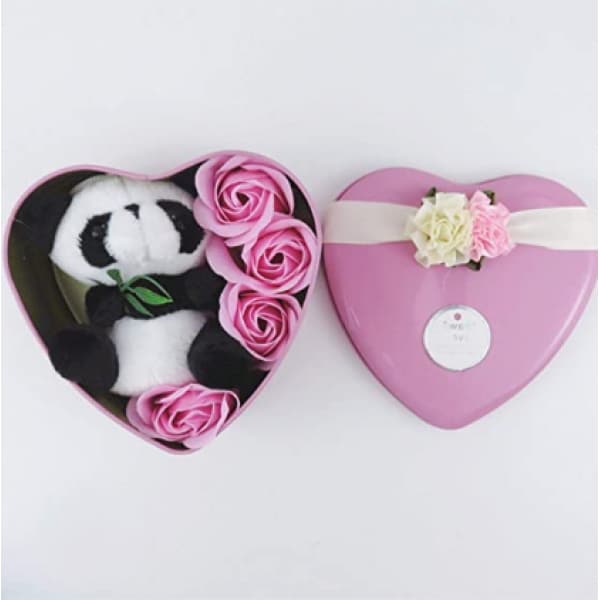Panda plush pink box Valentine's Day plush Material: Cotton