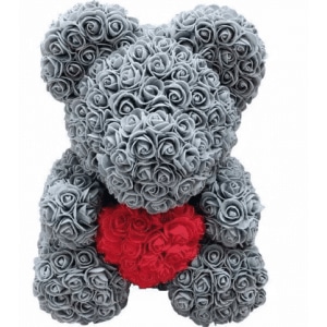 Grey bear plush Valentine's Day plush Material: Cotton