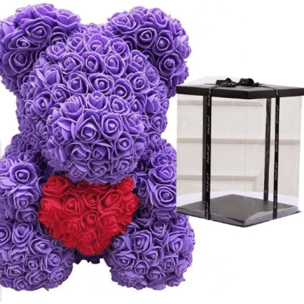 Purple Bear Plush Collector's Box Valentine's Day Plush Material: Cotton