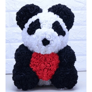 Red roses panda plush Valentine's Day plush Material: Cotton
