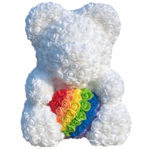 Pink rainbow bear plush Valentine's Day plush Material: Cotton