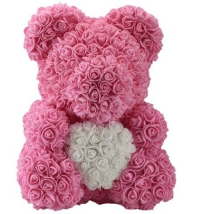 Pink teddy bear Valentine's Day plush Material: Cotton