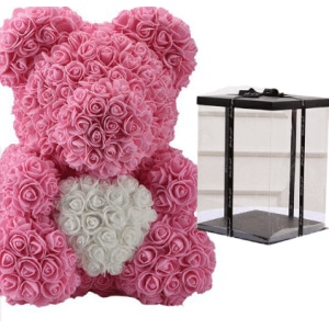 Pink bear plush collector's box Valentine's Day plush Material: Cotton