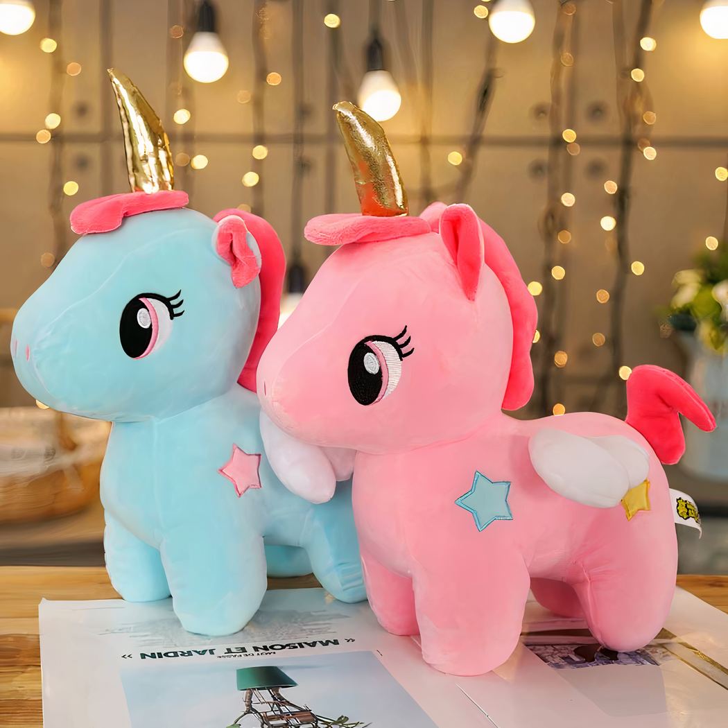 Pink Unicorn Plush Golden Horn Unicorn Plush Fantastic a7796c561c033735a2eb6c: Pink