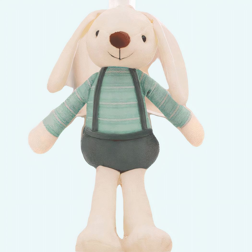 Rabbit plush green outfit Rabbit plush Animals Age range: > 3 years