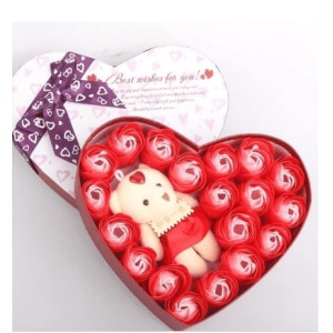 Red bear plush love box Valentine's Day plush Material: Cotton