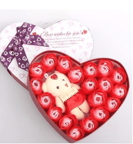 Red bear plush love box Valentine's Day plush Material: Cotton