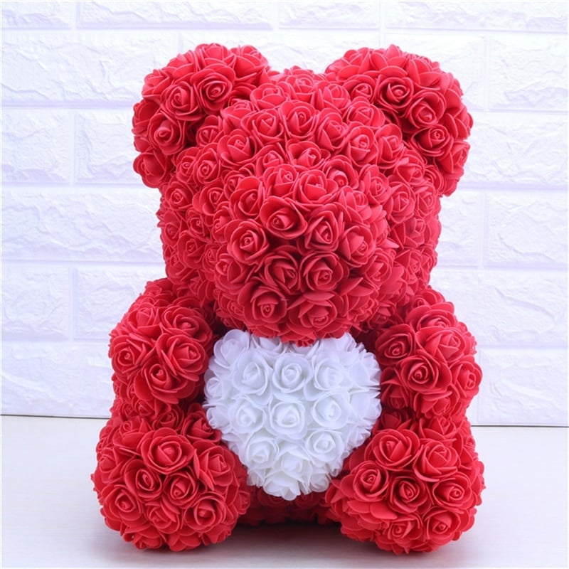 Red roses plush bear Valentine's Day plush Material: Cotton