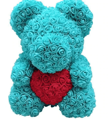 Turquoise Bear Plush Valentine's Day Material: Cotton