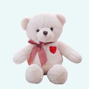 White heart plush bear Valentine's Day plush 87aa0330980ddad2f9e66f: 35cm|50 cm