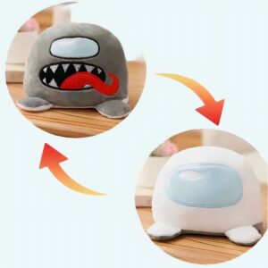 Reversible Grey White Plush Among Us Video Game Plush 87aa0330980ddad2f9e66f: 15cm