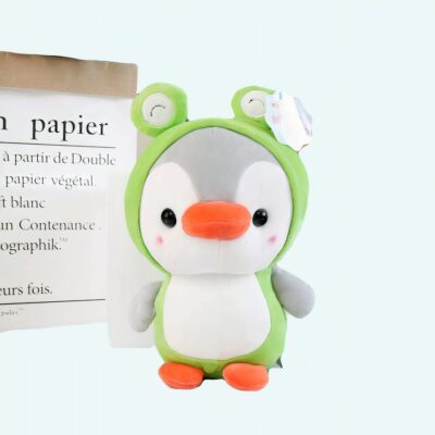 Peluche pingouin déguisé en grenouille Peluche Pingouin Peluche Animaux 87aa0330980ddad2f9e66f: 23cm