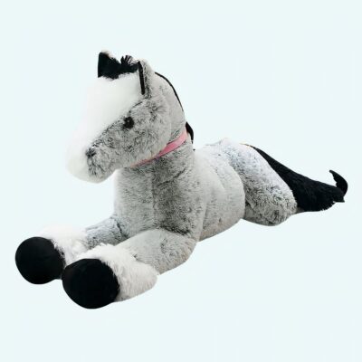 Plush horse blue grey Plush horse Materials: Cotton