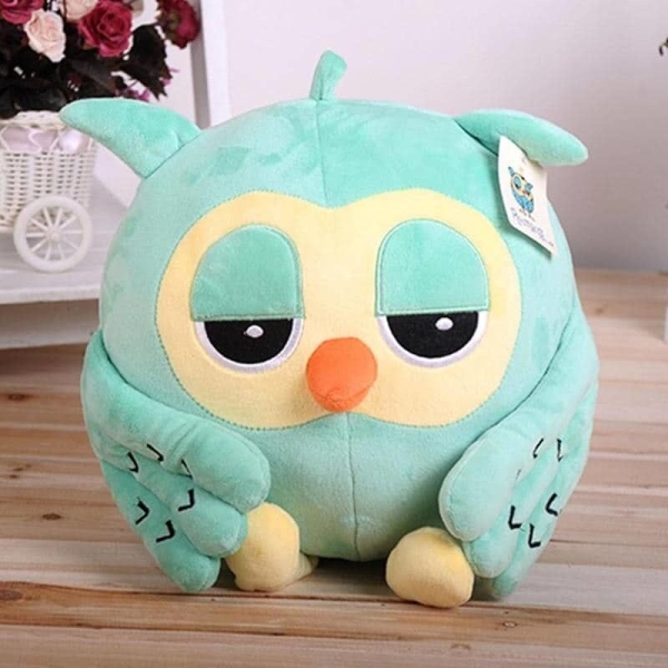 Cute green plush owl Plush Owl Plush Animals Materials: Cotton