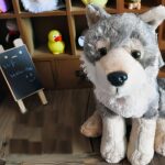 Cute grey wolf plush Material: Cotton