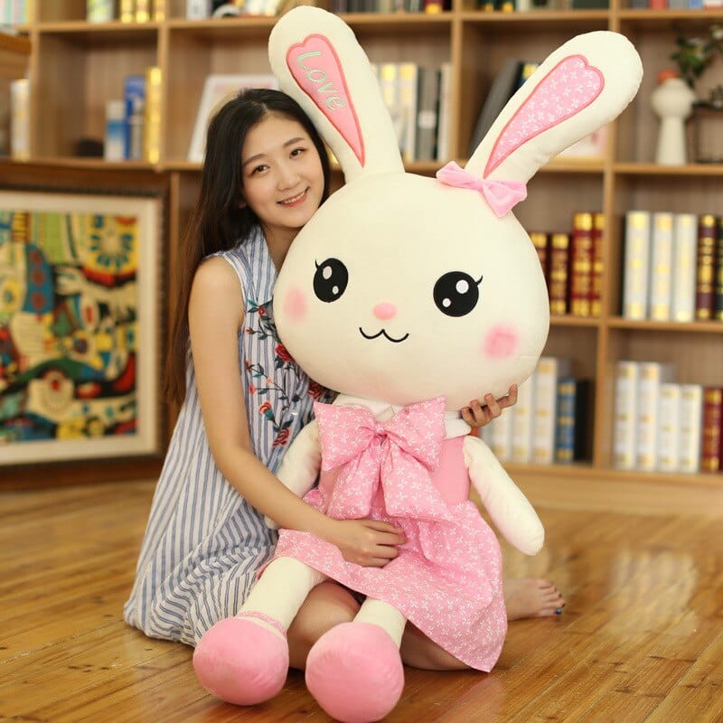 Giant rabbit plush with pink dress Giant plush Material: Polyurethane foam