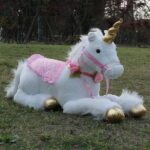 Grande peluche licorne cheval blanc Peluche Cheval Matériaux: Coton